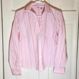 Bass long sleeve button down collared blouse Sz M